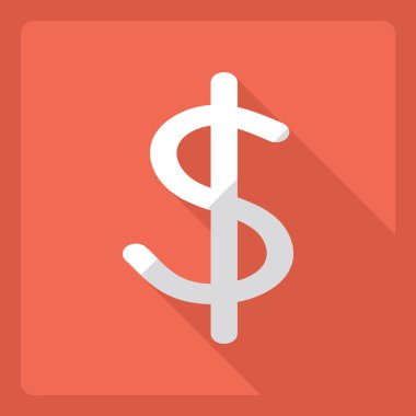 Gölge simgesi Doları ile düz modern tasarım