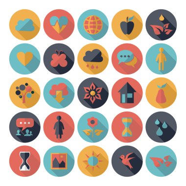 Düz konsept tasarımı gölge Seo ekoloji simgesiyle