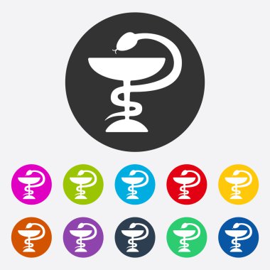 Gölge yılan ile düz modern tasarım ve Kupası