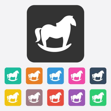 Gölge sallanan at ile düz modern tasarım