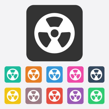 Gölge radyasyon sembolü ile düz modern tasarım