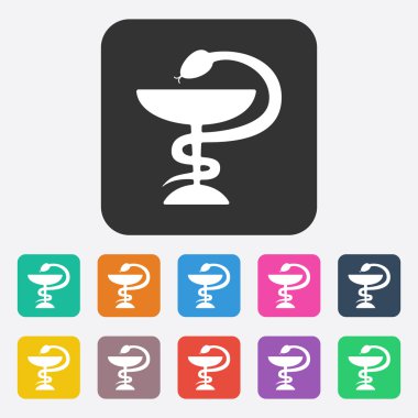 Gölge yılan ile düz modern tasarım ve Kupası