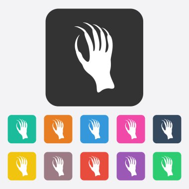 Düz modern tasarım ile gölge el canavar, zombi