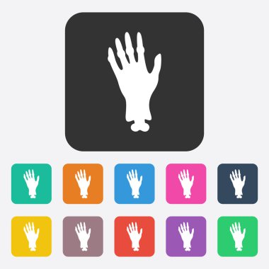 Düz modern tasarım ile gölge el canavar, zombi