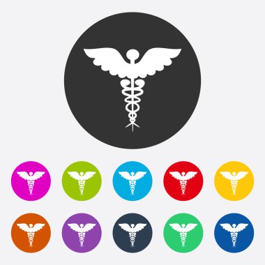 Gölge sembolü ambulans ile düz modern tasarım