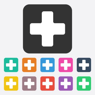 Gölge tıbbi çapraz ile düz modern tasarım