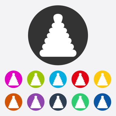 Gölge oyuncak piramit ile düz modern tasarım