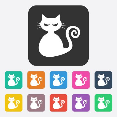 Gölge kedi ile düz modern tasarım