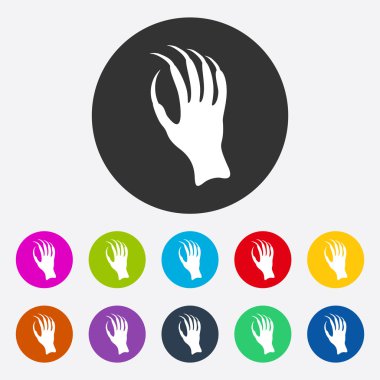 Düz modern tasarım ile gölge el canavar, zombi