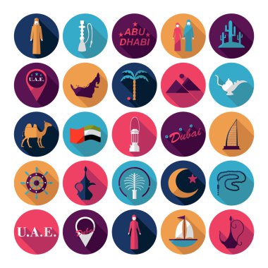 Düz konsept tasarımı gölge Seo Emirlikleri simgesiyle