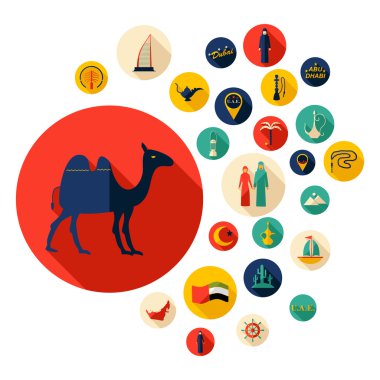 Düz konsept tasarımı gölge Seo Emirlikleri simgesiyle