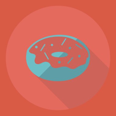 Gölge simgesi çörek ile düz modern tasarım