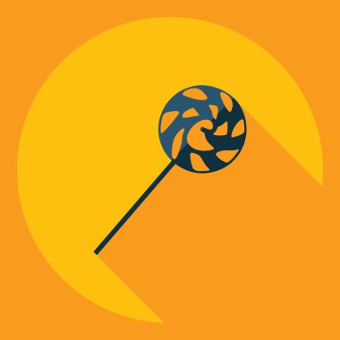 Gölge simgesi şeker ile düz modern tasarım