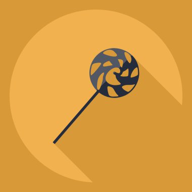 Gölge simgesi şeker ile düz modern tasarım