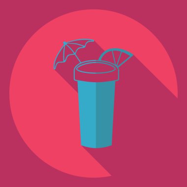 Gölge simgesi limonata ile düz modern tasarım