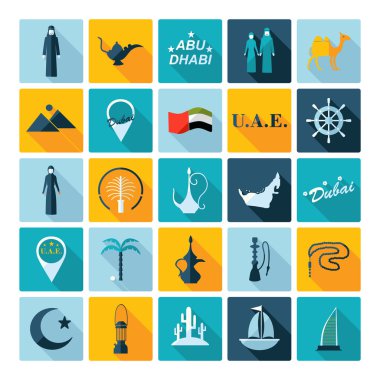 Düz konsept tasarımı gölge Seo Emirlikleri simgesiyle