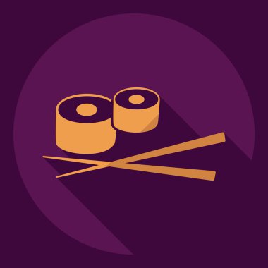 Gölge Icon sushi ile düz modern tasarım