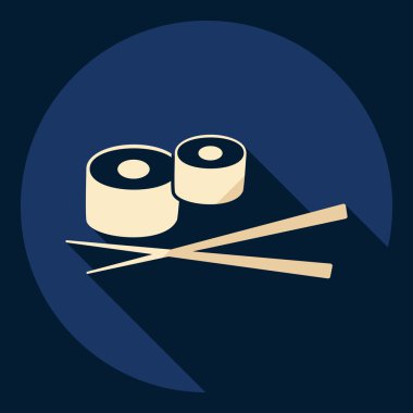 Gölge Icon sushi ile düz modern tasarım
