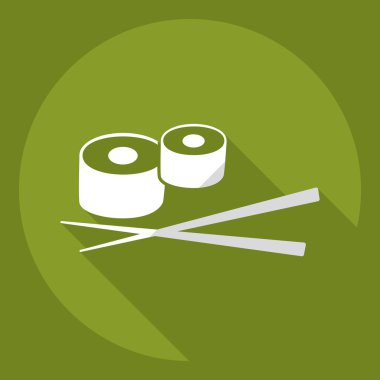 Gölge Icon sushi ile düz modern tasarım