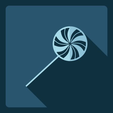 Gölge simgesi şeker ile düz modern tasarım