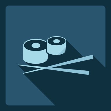 Gölge Icon sushi ile düz modern tasarım