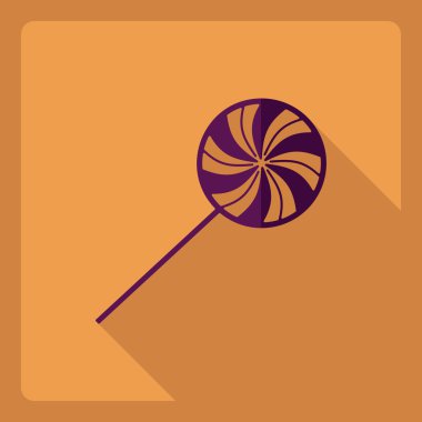 Gölge simgesi şeker ile düz modern tasarım