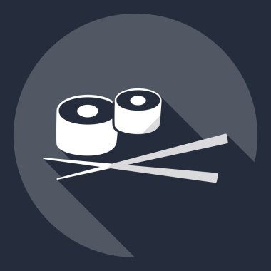 Gölge Icon sushi ile düz modern tasarım