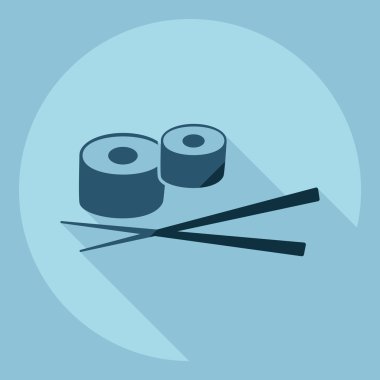 Gölge Icon sushi ile düz modern tasarım