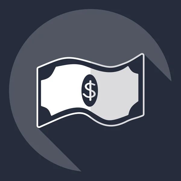 Diseño moderno plano con sombra Icono dólar — Vector de stock