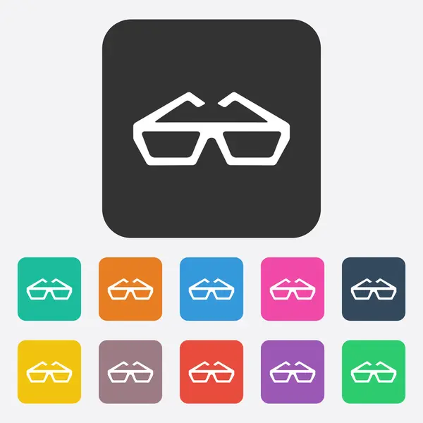 Plat modern design met schaduw 3d bril — Stockvector