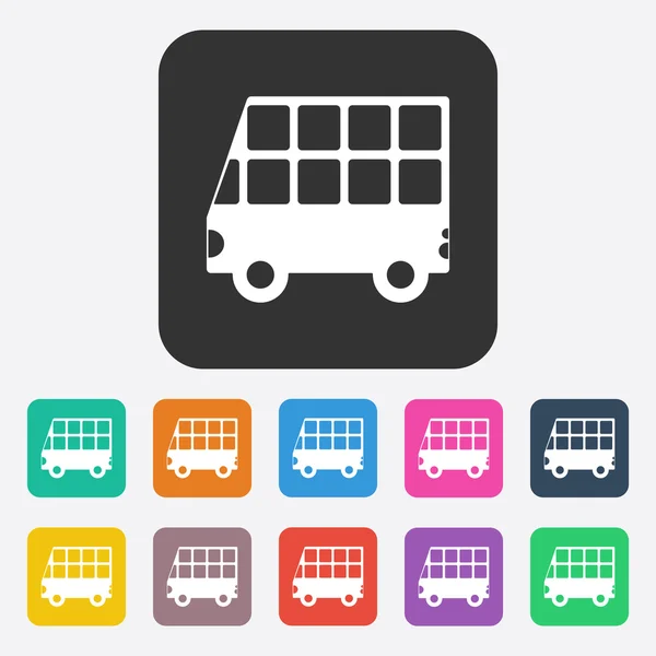 时尚、 风格、 公共交通工具，巴士的图标 — 图库矢量图片
