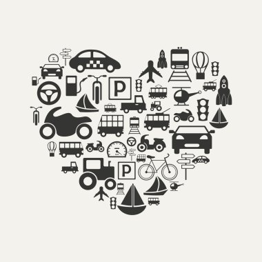 ulaşım simgeler vektör görüntü