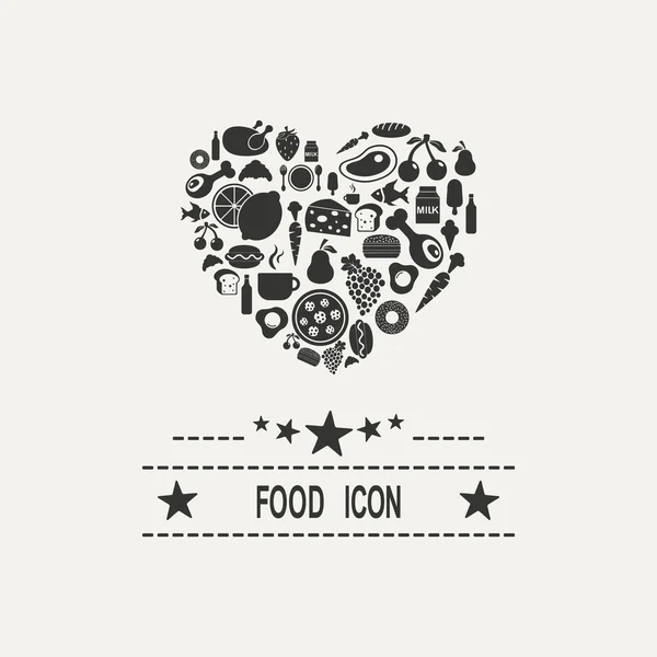 Lebensmittel-Symbole Vektorbild — Stockvektor