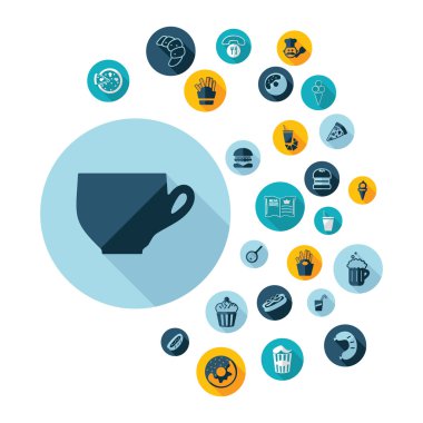 Gölge ayarlama lokanta ile düz konsept tasarımı