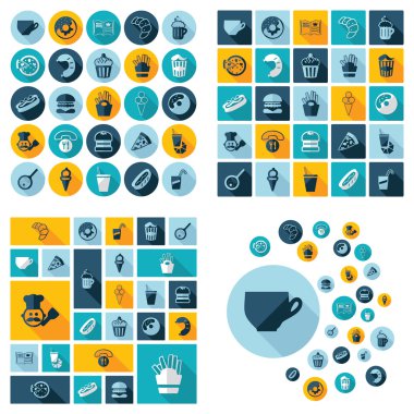 Gölge ayarlama lokanta ile düz konsept tasarımı