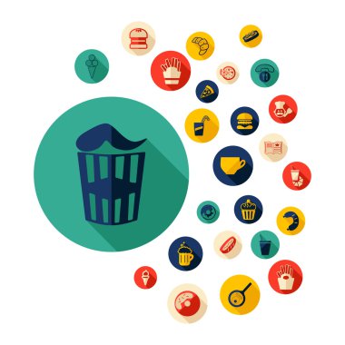 Gölge ayarlama lokanta ile düz konsept tasarımı