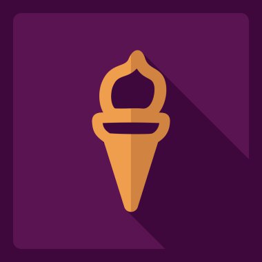 Gölge simgesi dondurma ile düz modern tasarım