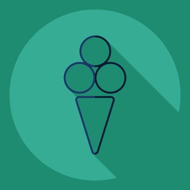 Gölge simgesi dondurma ile düz modern tasarım