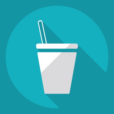 Gölge simgesi kahve ile düz modern tasarım