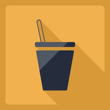 Gölge simgesi kahve ile düz modern tasarım