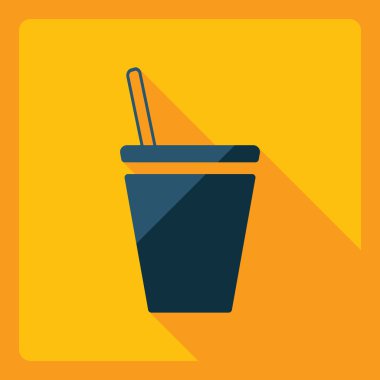 Gölge simgesi kahve ile düz modern tasarım