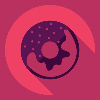 Gölge simgesi çörek ile düz modern tasarım