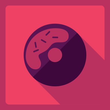 Gölge simgesi çörek ile düz modern tasarım