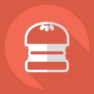 Gölge simgesi burger ile düz modern tasarım