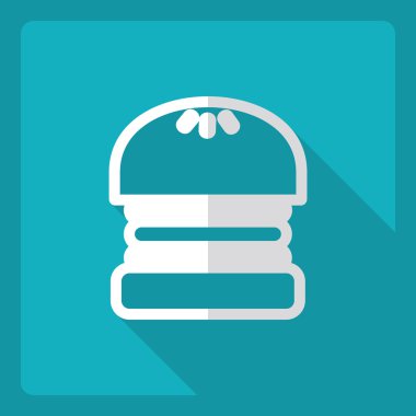 Gölge simgesi burger ile düz modern tasarım