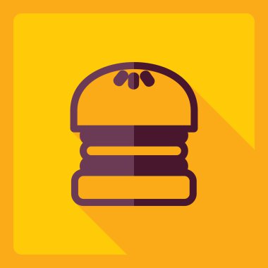 Gölge simgesi burger ile düz modern tasarım