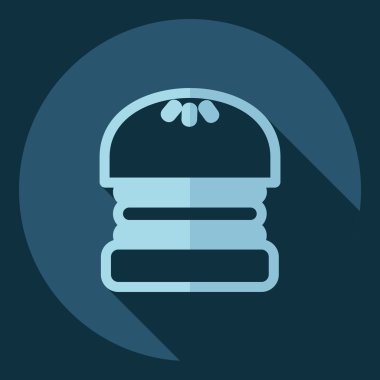 Gölge simgesi burger ile düz modern tasarım