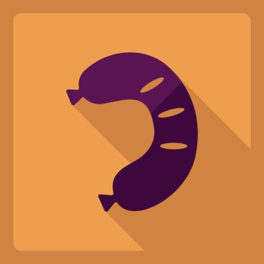 Gölge simge sosis ile düz modern tasarım