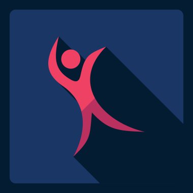 Gölge simgesi sopa rakam ile düz modern tasarım