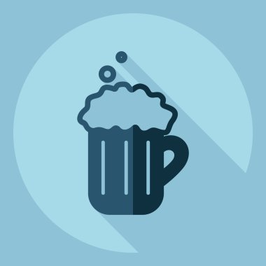 Gölge simgesi bira ile düz modern tasarım